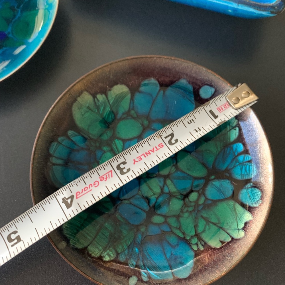 Stunning vintage enamel on copper bowl artist signed Win Ng SF rare MCM - Picture 2 of 4